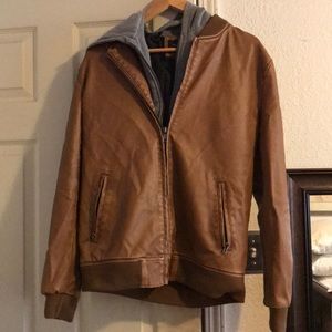Forever 21 men faux leather jacket Size M
